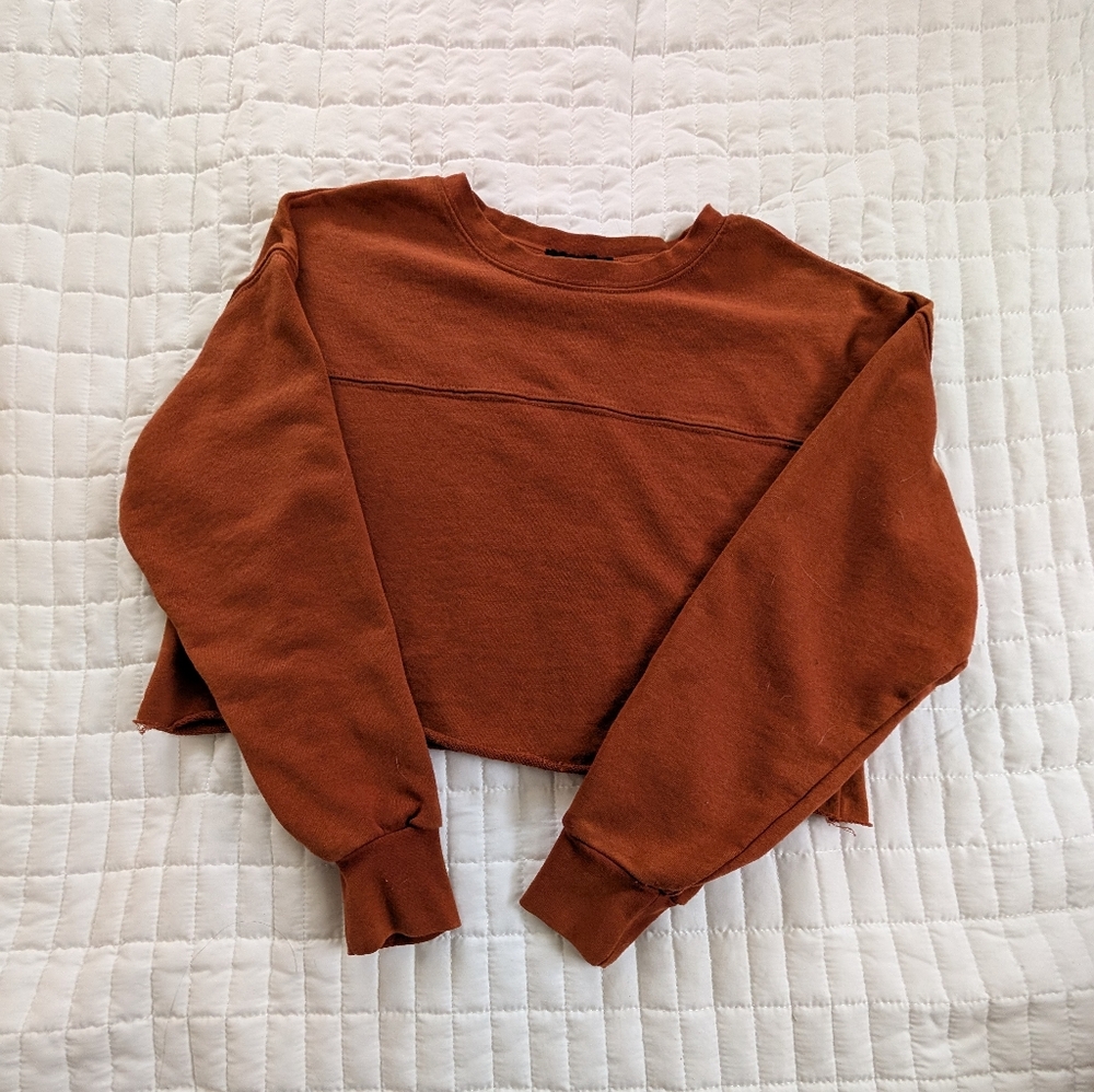Forever 21 orange cropped shirt